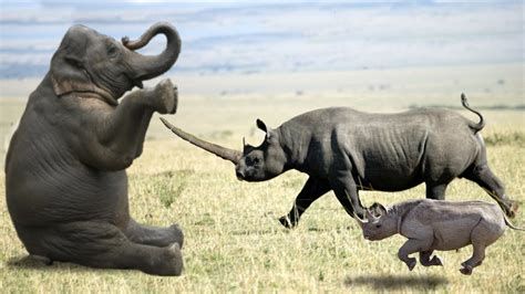 Animal Face-Off: Elephant vs. Rhino-watch